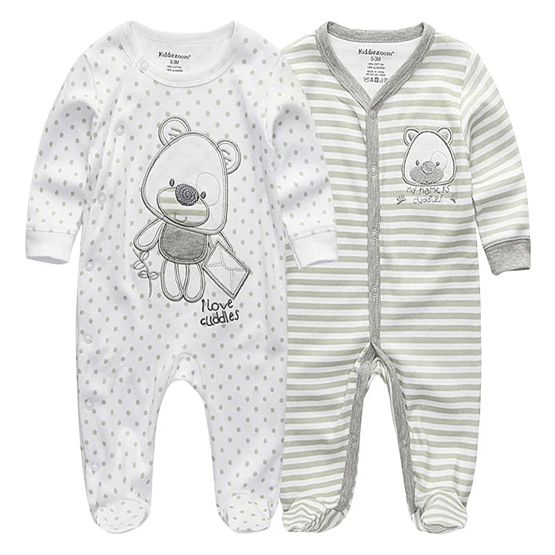 Unisex Baby Organic Cotton Footed Sleep & Play Pajamas – Long Sleeve Bodysuit for Newborns