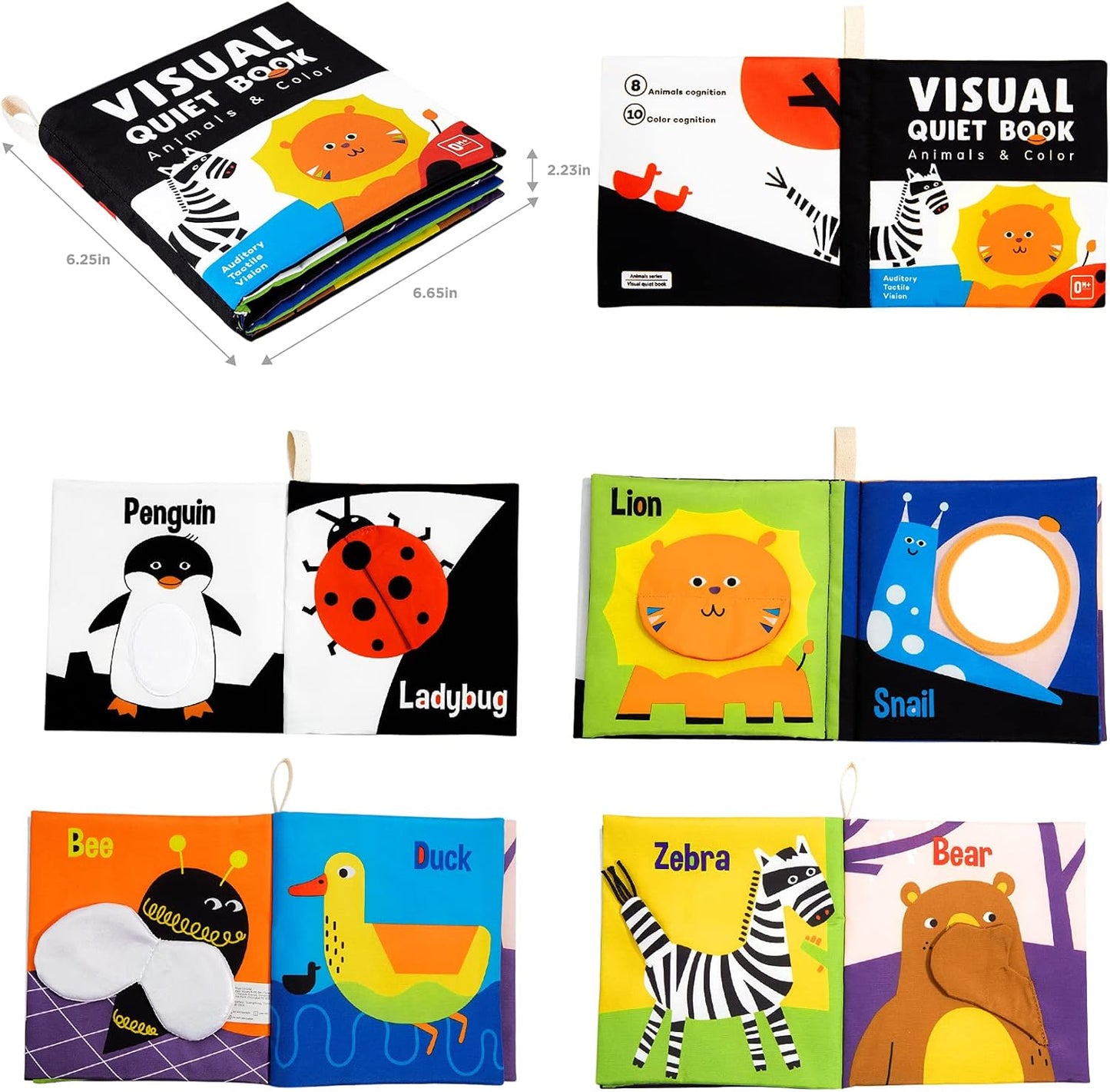 Soft Baby Books – High Contrast Black & White Crinkle Cloth Books for Early Development (0-18 Months)