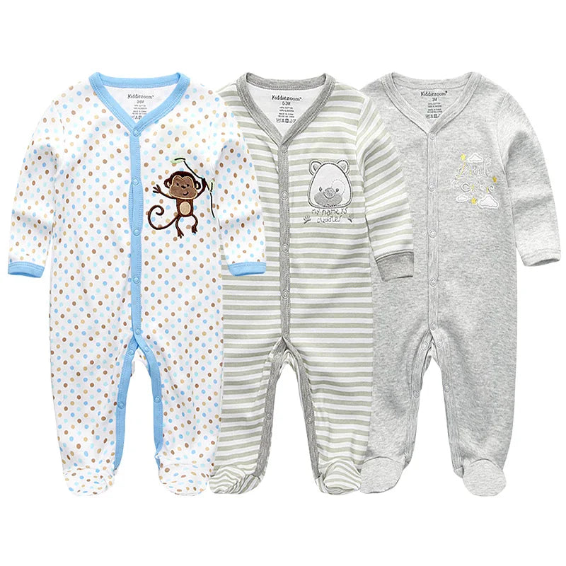 Unisex Baby Organic Cotton Footed Sleep & Play Pajamas – Long Sleeve Bodysuit for Newborns