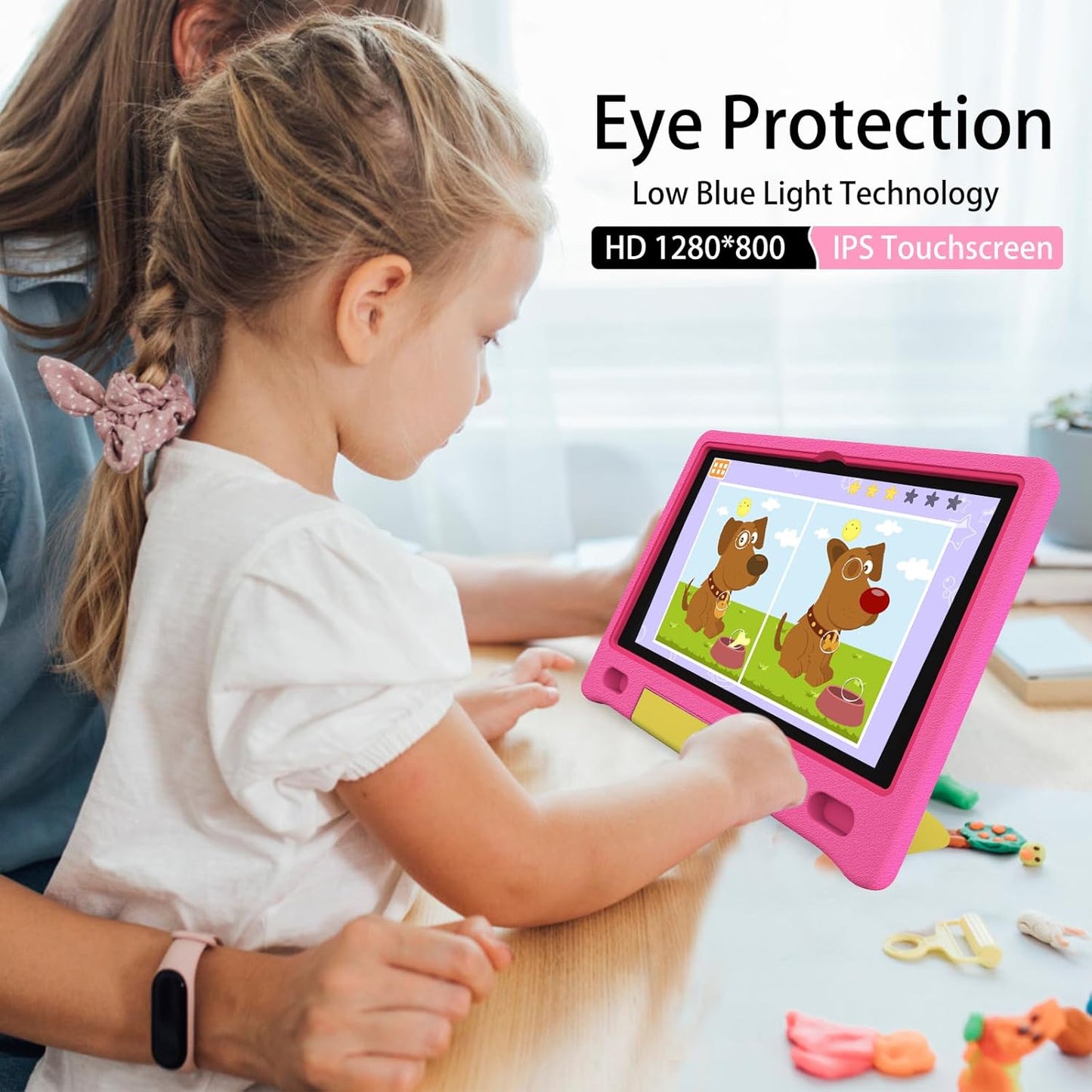 10.1-Inch Kids Tablet – Android 14, 64GB, HD Display, Parental Controls, and Shockproof Case (Ages 3-12)"