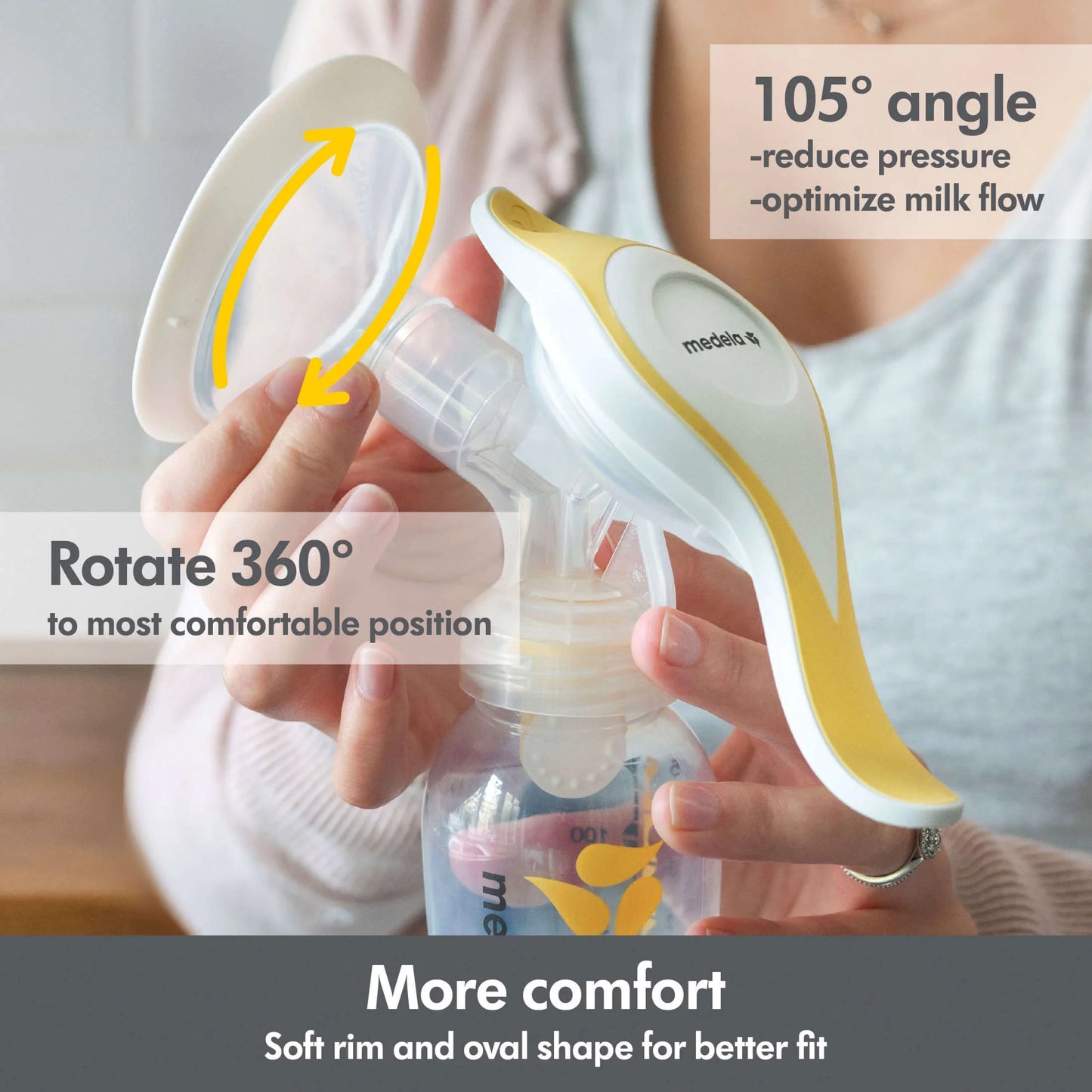 Medela Harmony Manual Breast Pump with PersonalFit Flex Breast Shield – Portable & Ergonomic Design