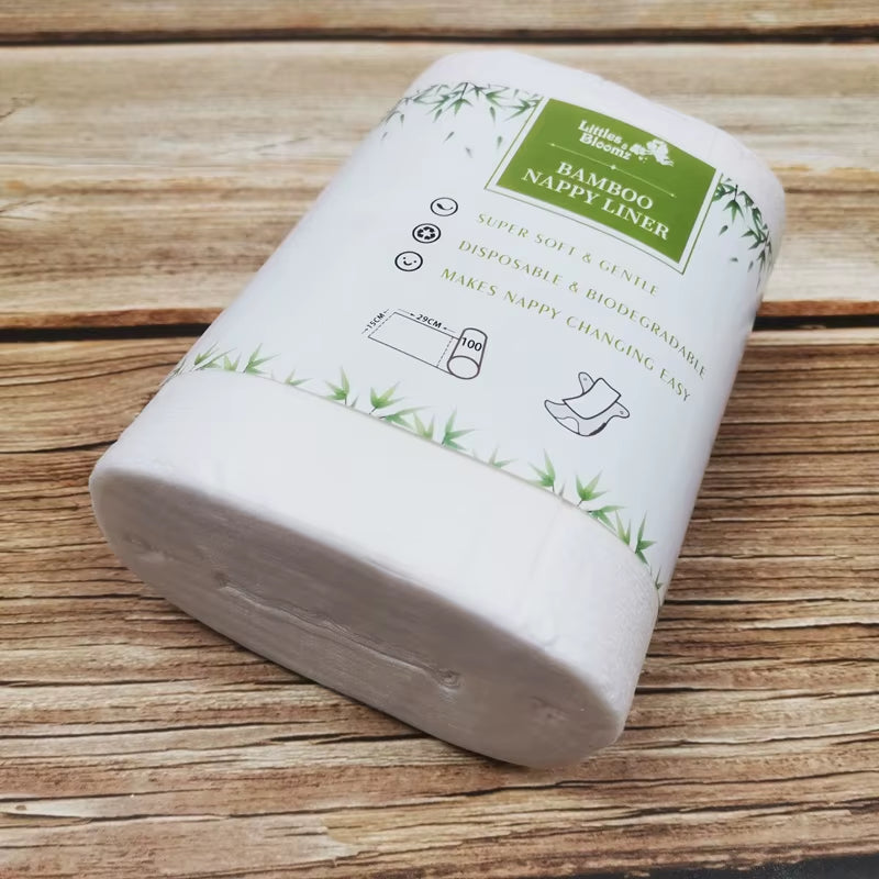 4-Pack Biodegradable & Flushable Bamboo Nappy Liners – Gentle & Eco-Friendly Diaper Inserts