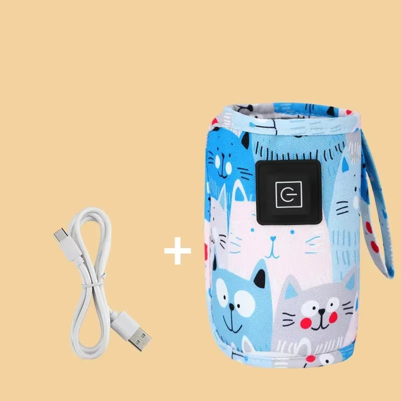 Portable USB Baby Bottle Warmer – Insulated Travel Bag for On-the-Go Feeding