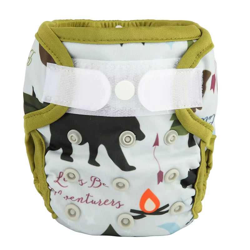 Sigzagor Newborn Cloth Diaper Cover – Hook & Loop with Double Gusset (4.4-10lbs, PUL Material)