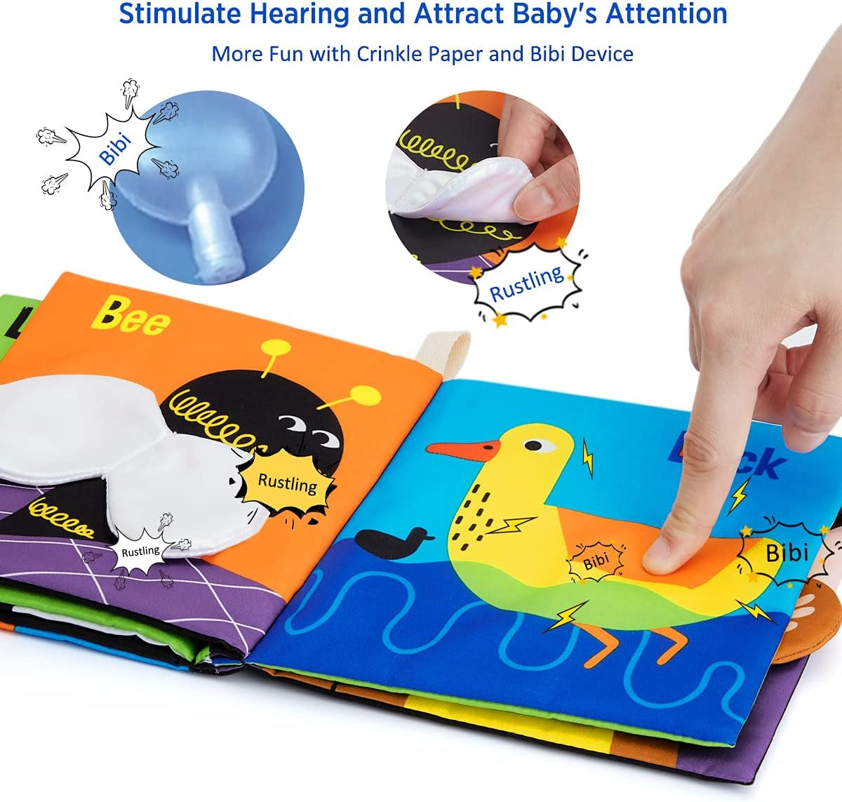 Soft Baby Books – High Contrast Black & White Crinkle Cloth Books for Early Development (0-18 Months)