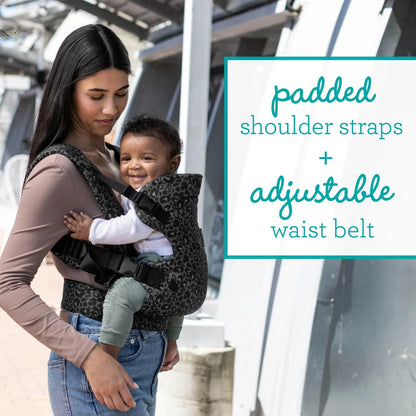 Flip 4-In-1 Convertible Baby Carrier, 4-Position, Unisex Baby 0+ Months, 8-32Lbs, Black & Gray Leopard