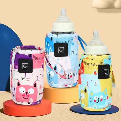 Portable USB Baby Bottle Warmer - Insulated Travel Bag for On-the-Go Feeding