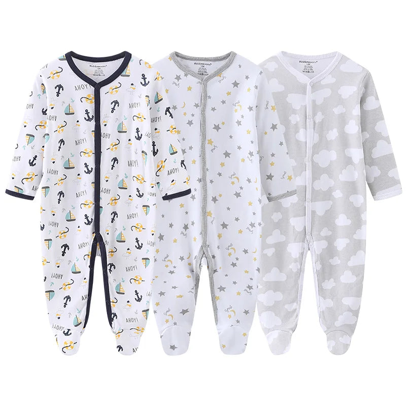 Unisex Baby Organic Cotton Footed Sleep & Play Pajamas – Long Sleeve Bodysuit for Newborns