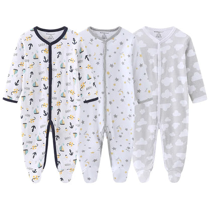 Unisex Baby Organic Cotton Footed Sleep & Play Pajamas – Long Sleeve Bodysuit for Newborns