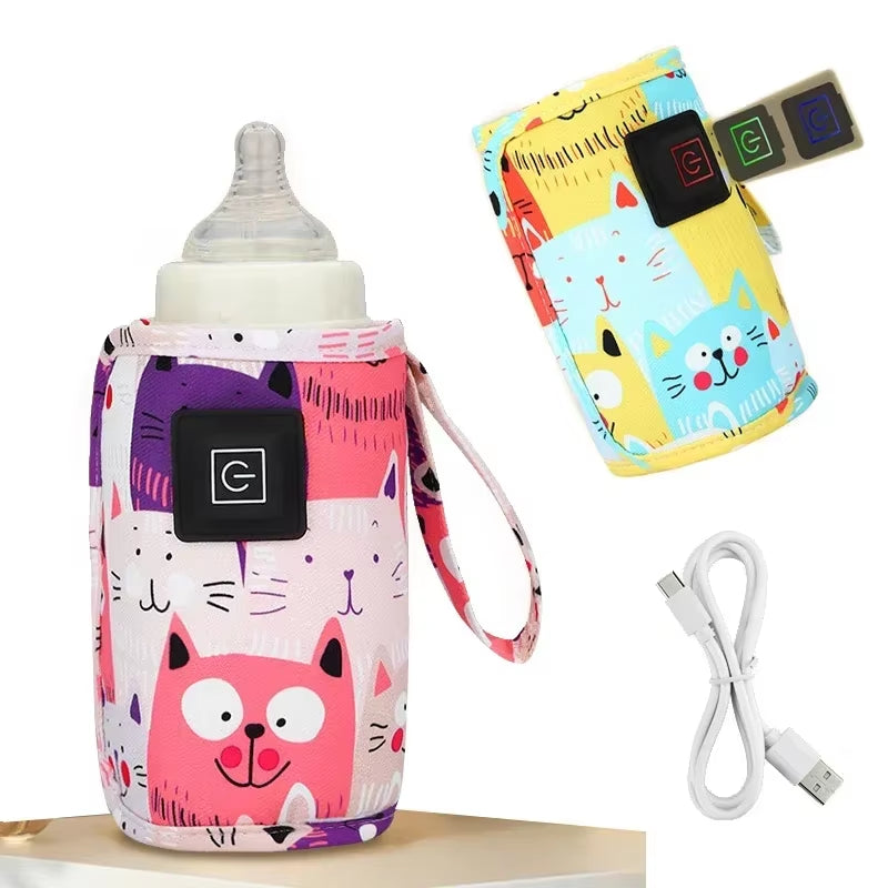 Portable USB Baby Bottle Warmer - Insulated Travel Bag for On-the-Go Feeding