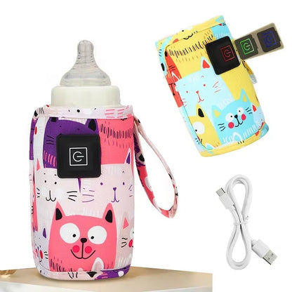 Portable USB Baby Bottle Warmer - Insulated Travel Bag for On-the-Go Feeding