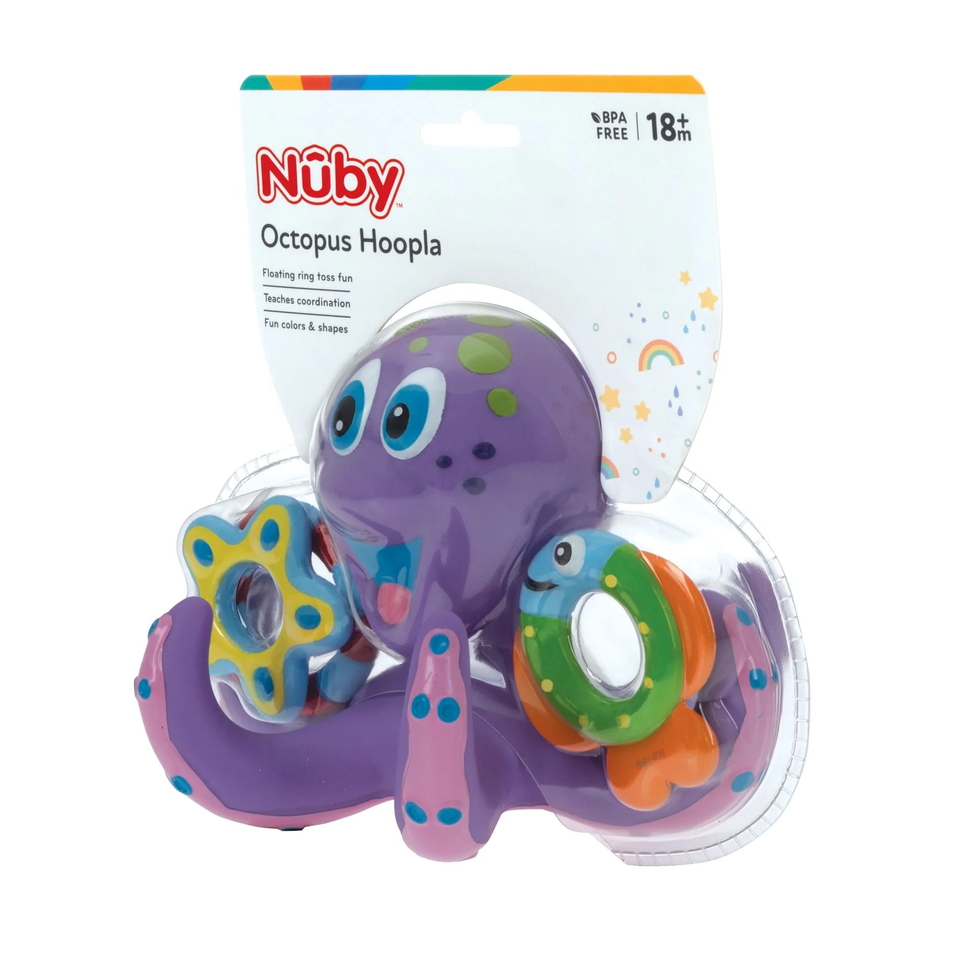 Nuby Octopus Hoopla Bath Toy – Fun & Interactive Bath Time Play for Kids (18+ Months)
