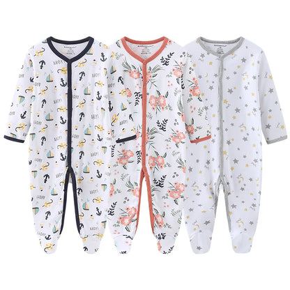 Unisex Baby Organic Cotton Footed Sleep & Play Pajamas – Long Sleeve Bodysuit for Newborns