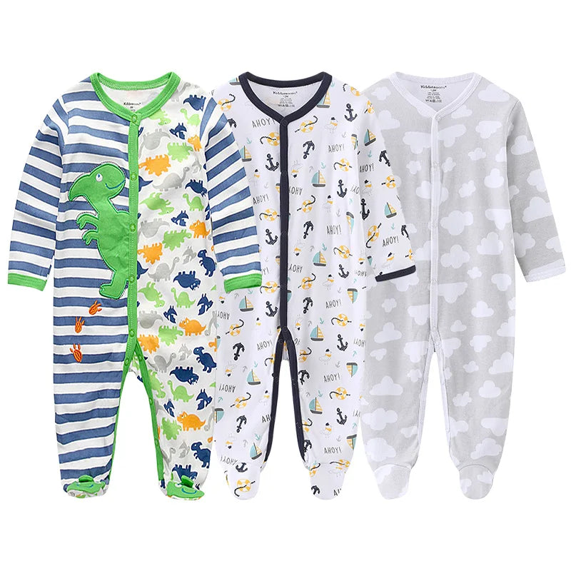 Unisex Baby Organic Cotton Footed Sleep & Play Pajamas – Long Sleeve Bodysuit for Newborns
