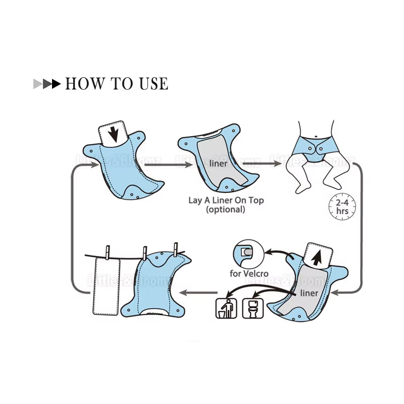 Reusable Bamboo Charcoal Inserts – Washable Boosters for Cloth Pocket Diapers