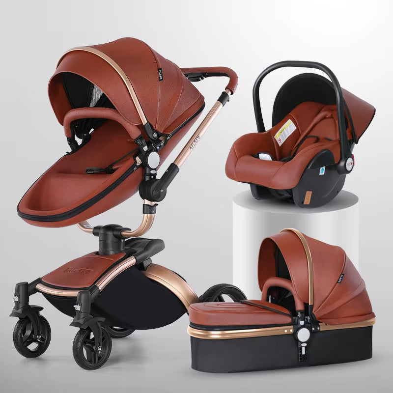 2025 Luxury Baby Stroller 3 in 1 Newborn Stroller Baby Car Carriange Shell Type Pushchair High Quality Baby Pram High Landscape
