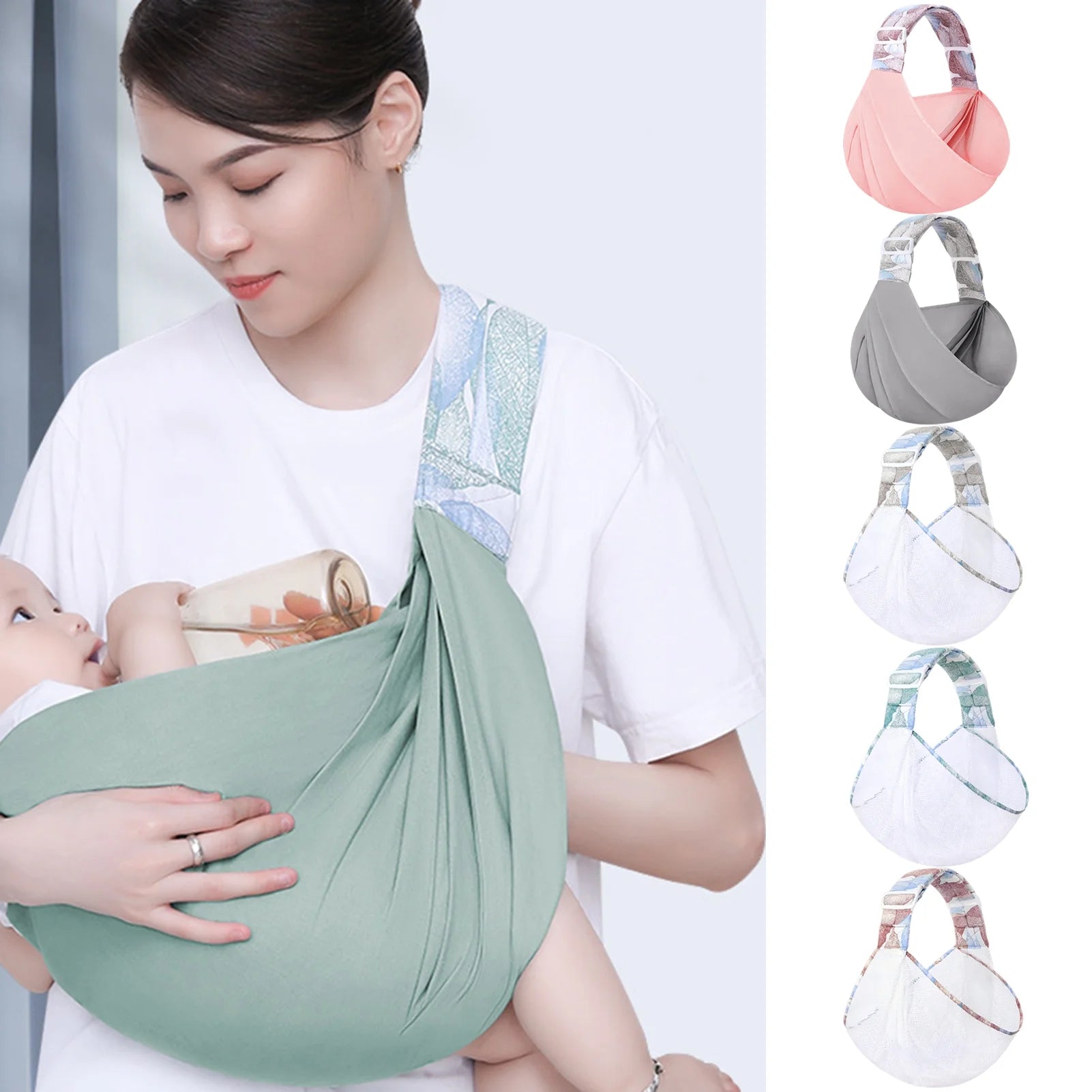 Comfortable Green Ergonomic Infant Carrier Sling - Perfect Fit 75cm x 36cm