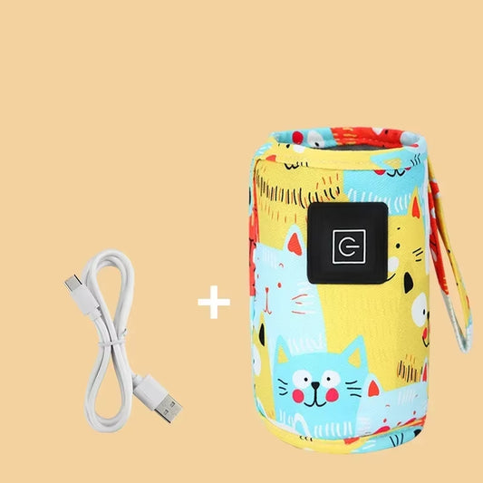 Portable USB Baby Bottle Warmer - Insulated Travel Bag for On-the-Go Feeding