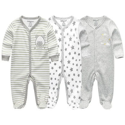 Unisex Baby Organic Cotton Footed Sleep & Play Pajamas – Long Sleeve Bodysuit for Newborns