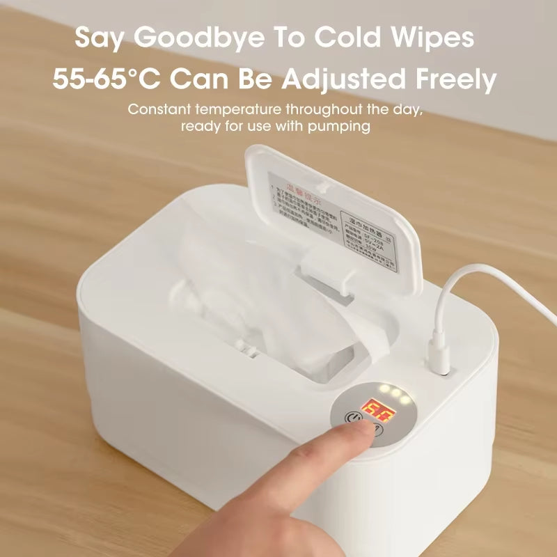 Baby Wipe Warmer with LED Display – Portable USB Heating Box for Home & Car Use