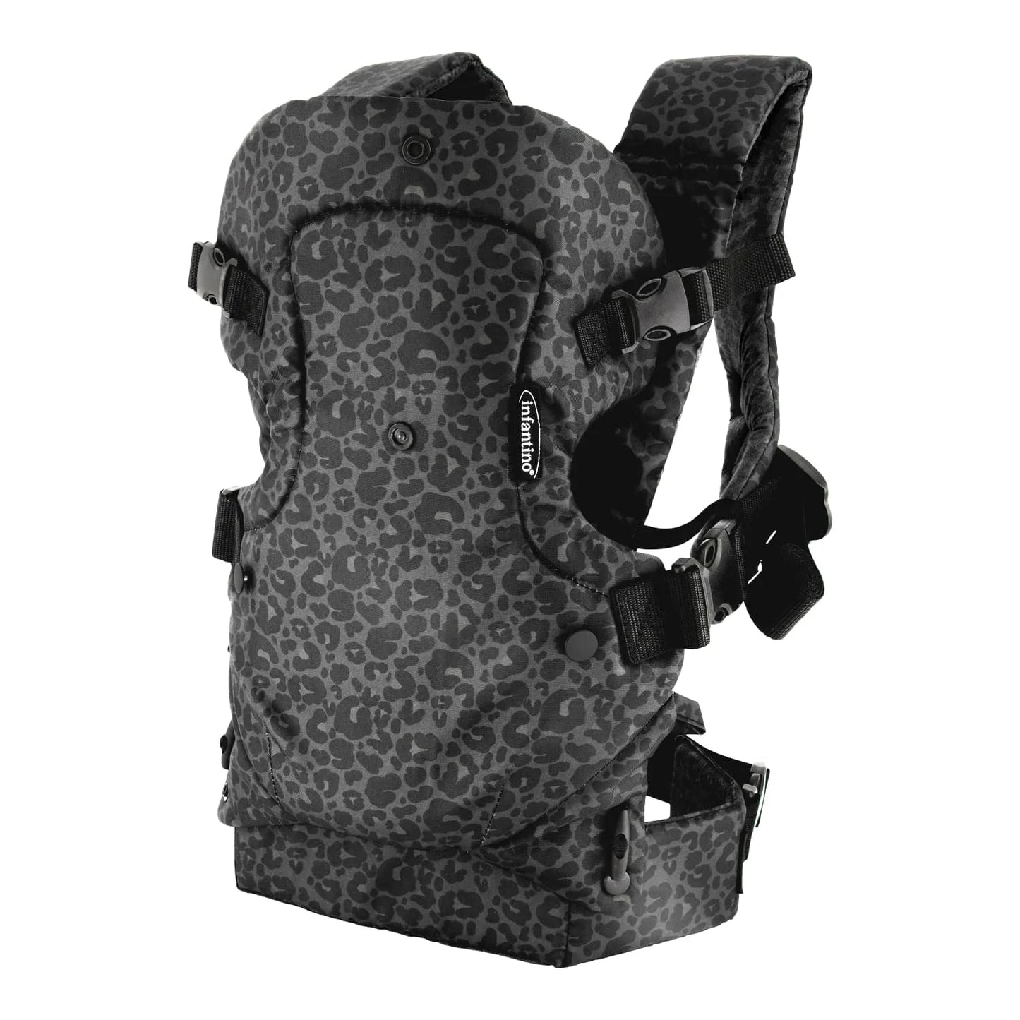 Flip 4-In-1 Convertible Baby Carrier, 4-Position, Unisex Baby 0+ Months, 8-32Lbs, Black & Gray Leopard