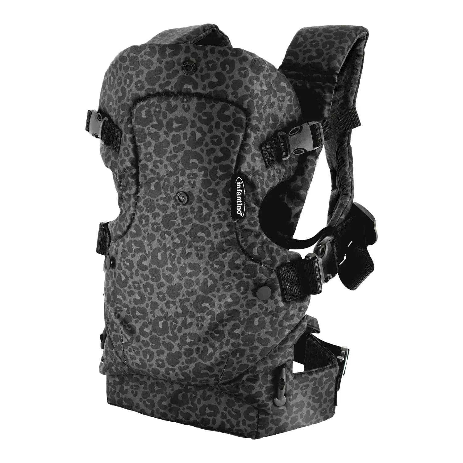 Flip 4-In-1 Convertible Baby Carrier, 4-Position, Unisex Baby 0+ Months, 8-32Lbs, Black & Gray Leopard