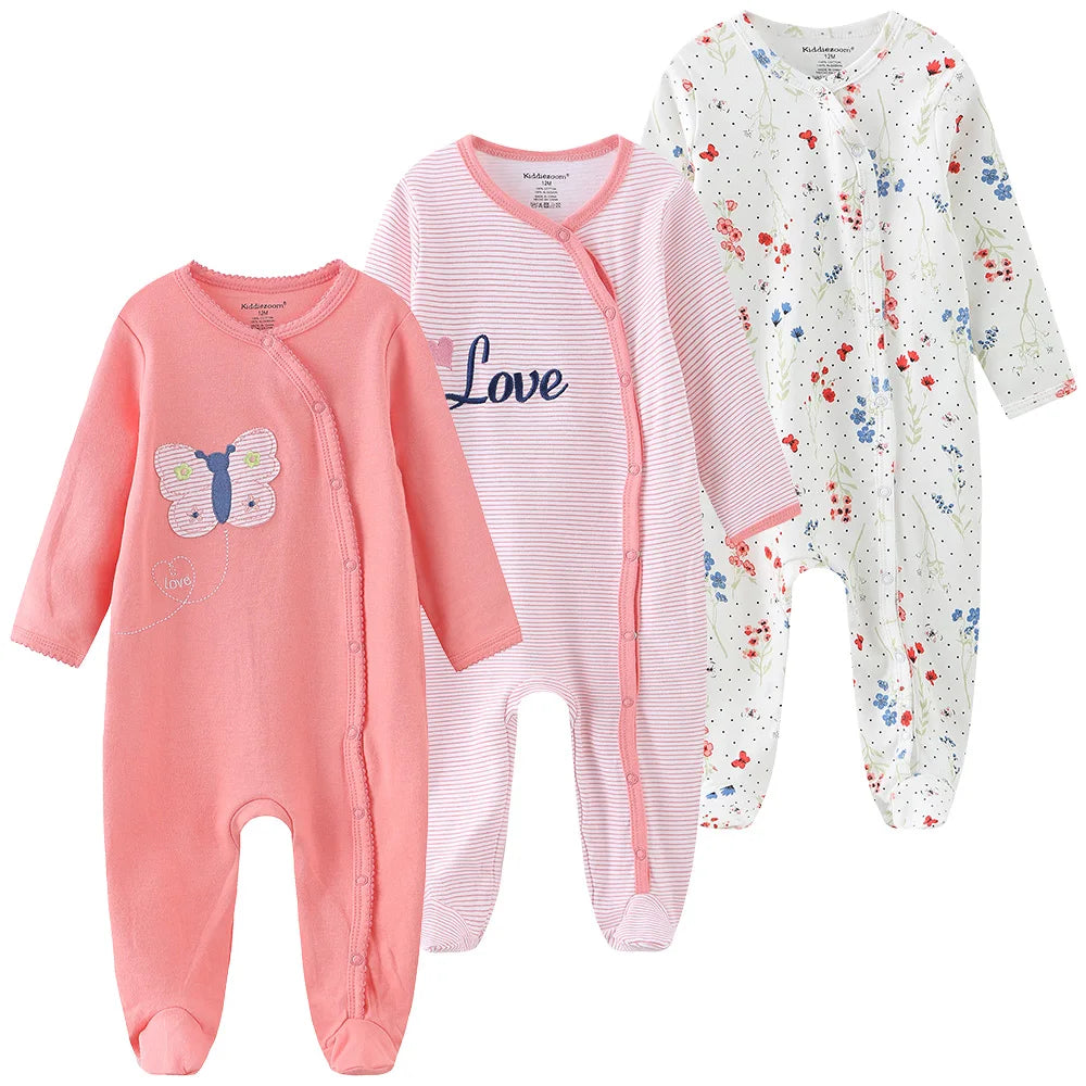 Unisex Baby Organic Cotton Footed Sleep & Play Pajamas – Long Sleeve Bodysuit for Newborns