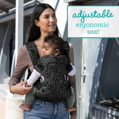 Flip 4-In-1 Convertible Baby Carrier, 4-Position, Unisex Baby 0+ Months, 8-32Lbs, Black & Gray Leopard