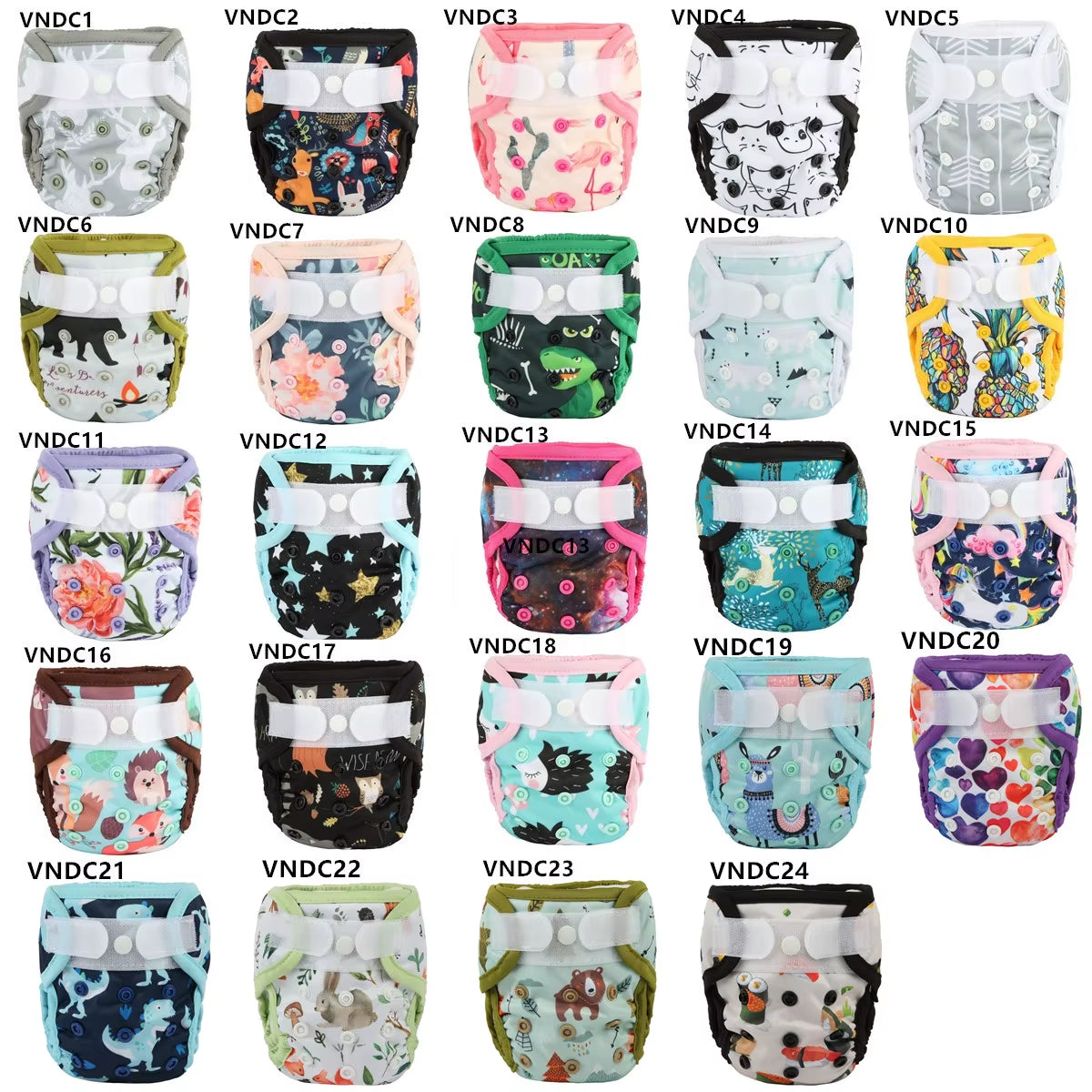 Sigzagor Newborn Cloth Diaper Cover – Hook & Loop with Double Gusset (4.4-10lbs, PUL Material)