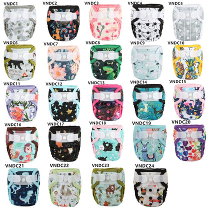 Sigzagor Newborn Cloth Diaper Cover – Hook & Loop with Double Gusset (4.4-10lbs, PUL Material)