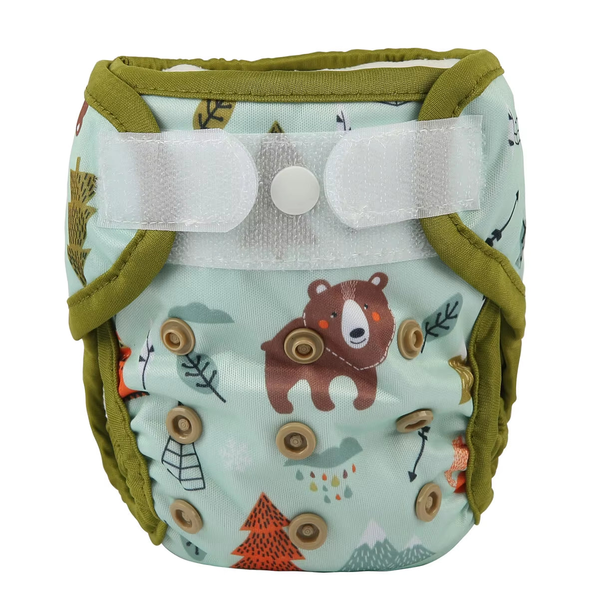 Sigzagor Newborn Cloth Diaper Cover – Hook & Loop with Double Gusset (4.4-10lbs, PUL Material)