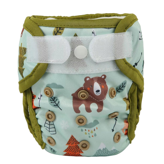 Sigzagor Newborn Cloth Diaper Cover – Hook & Loop with Double Gusset (4.4-10lbs, PUL Material)