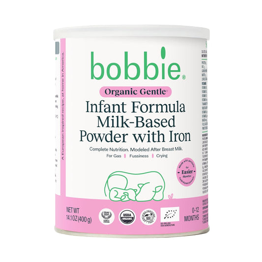 Organic Gentle Infant Formula, Milk Based Powder with Iron, DHA, Vitamin D & 100% Lactose like Breast Milk, for Fusiness, Crying & Digestive Health, Newborn Baby-12 Months Old, 14.1 Oz, 1 Pack