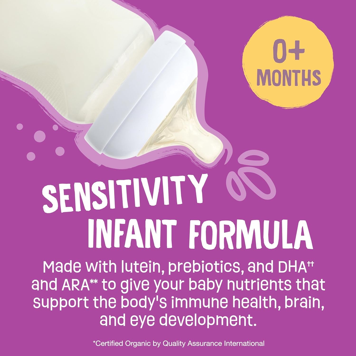 Organic Sensitivity Infant Formula – Reduced Lactose Powder with Iron, DHA & ARA (21 oz, 0-12 Months)