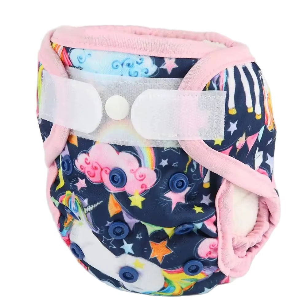 Sigzagor Newborn Cloth Diaper Cover – Hook & Loop with Double Gusset (4.4-10lbs, PUL Material)