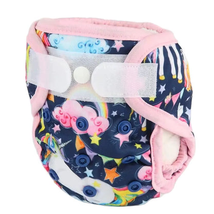 Sigzagor Newborn Cloth Diaper Cover – Hook & Loop with Double Gusset (4.4-10lbs, PUL Material)