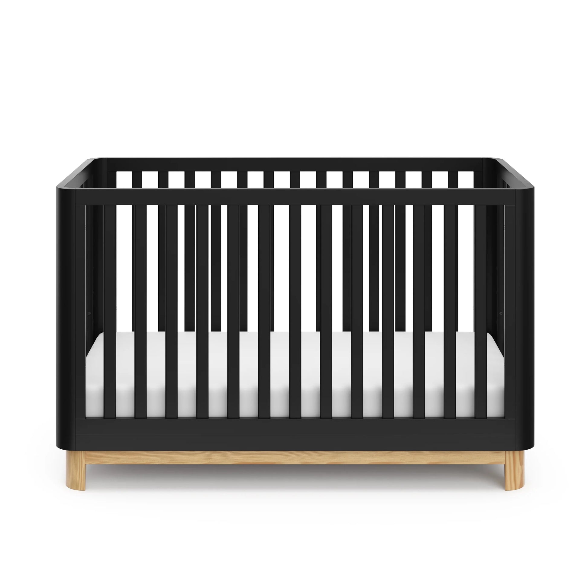 Santos 3-in-1 Convertible Baby Crib - Stylish Black & Natural Design