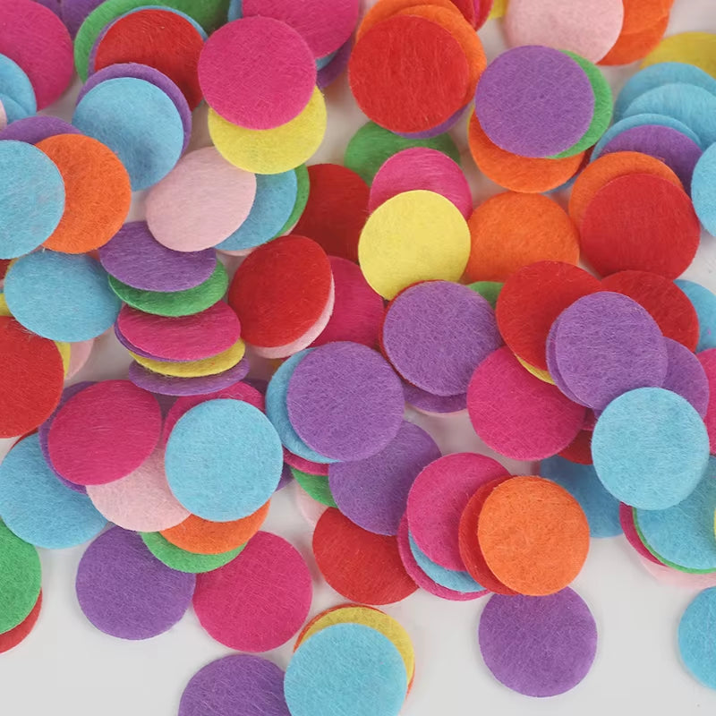 100-Piece Round Non-Woven Felt Fabric Sheets – DIY Art & Craft Material for Kids