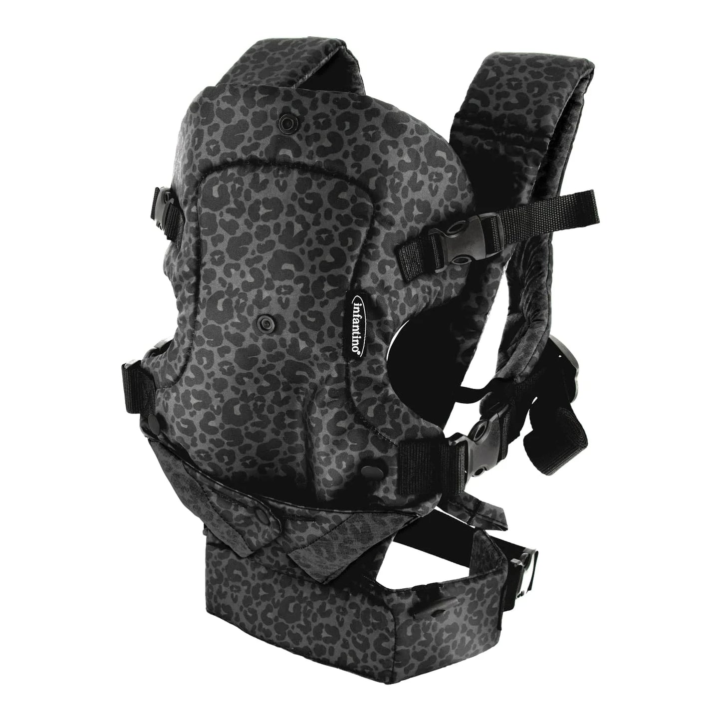 Flip 4-In-1 Convertible Baby Carrier, 4-Position, Unisex Baby 0+ Months, 8-32Lbs, Black & Gray Leopard