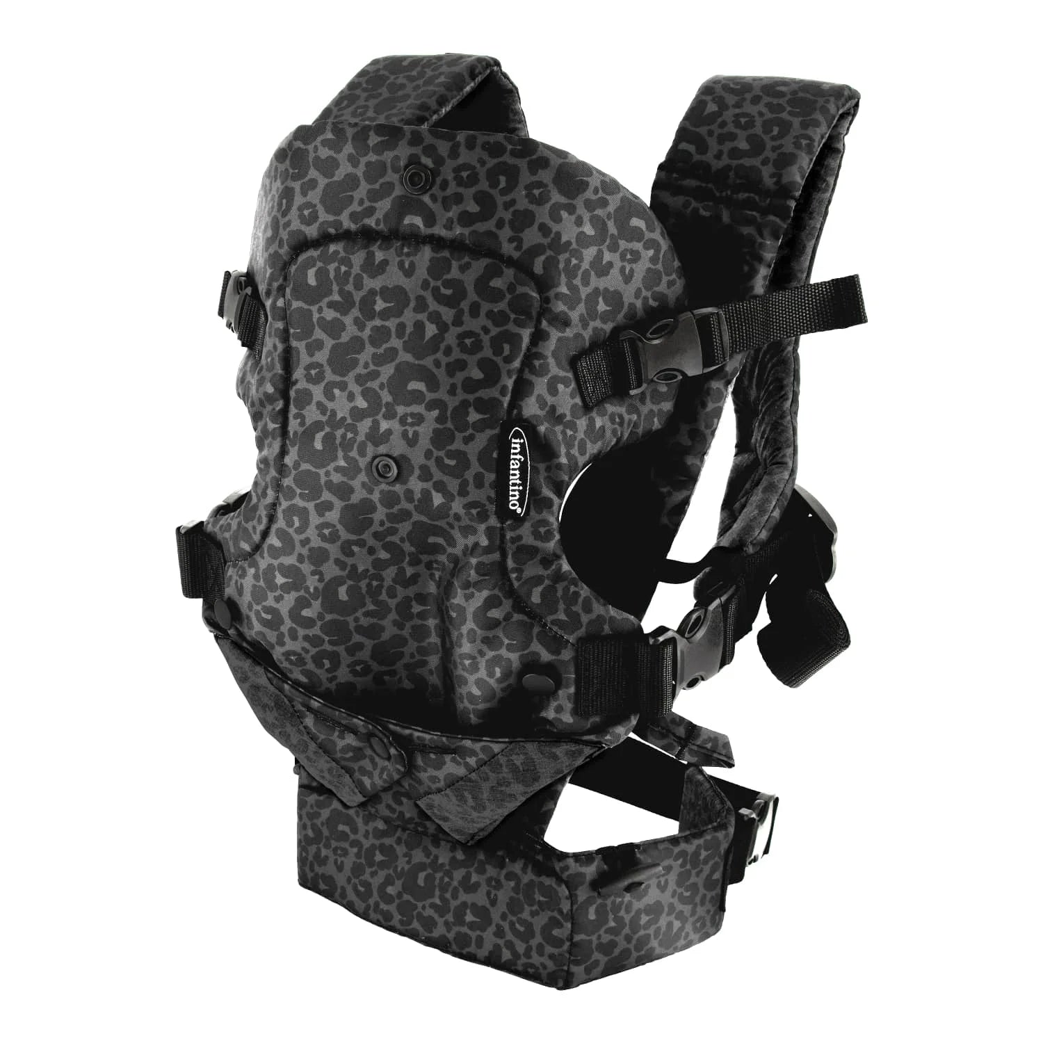 Flip 4-In-1 Convertible Baby Carrier, 4-Position, Unisex Baby 0+ Months, 8-32Lbs, Black & Gray Leopard