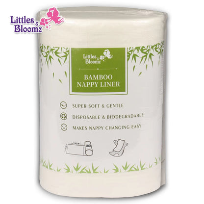 Baby Flushable Biodegradable Bamboo Diaper Liners – Disposable Inserts for Cloth Nappies