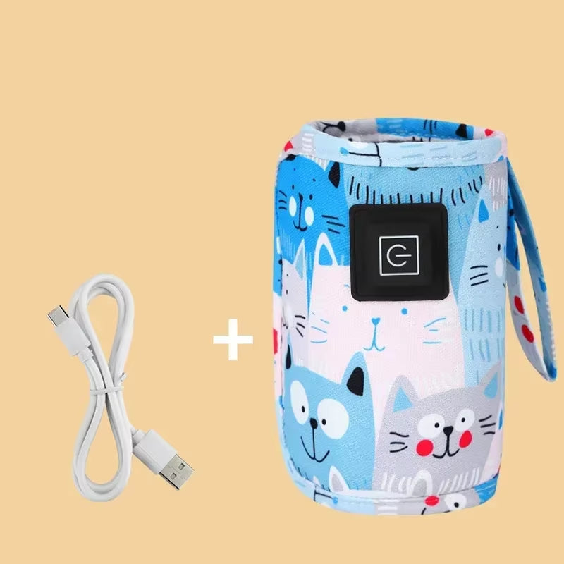 Portable USB Baby Bottle Warmer - Insulated Travel Bag for On-the-Go Feeding