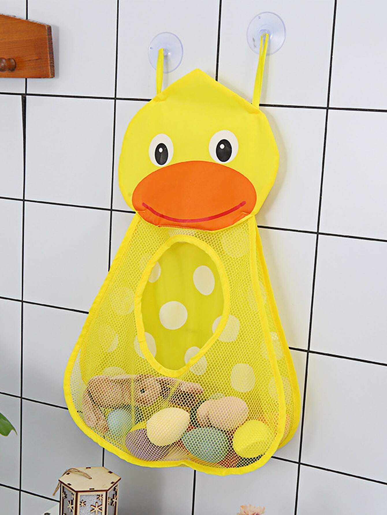  Kids Bath Toy Organizer Hanging Mesh with Suction Cups 