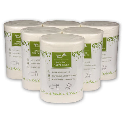 Baby Flushable Biodegradable Bamboo Diaper Liners – Disposable Inserts for Cloth Nappies
