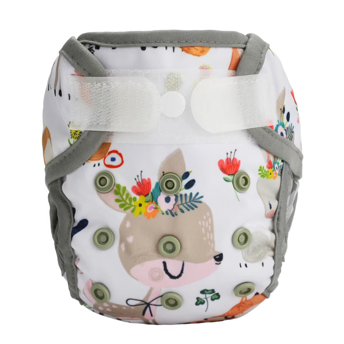 Sigzagor Newborn Cloth Diaper Cover – Hook & Loop with Double Gusset (4.4-10lbs, PUL Material)