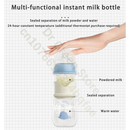 Dr. Green Glass Baby Bottle – Wide Mouth, Formula Dispensing Design (150mL/240mL)