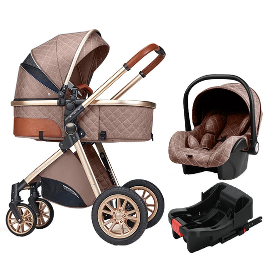 Luxury 3-in-1 Portable Travel Baby Stroller – High Landscape Pushchair for Newborns