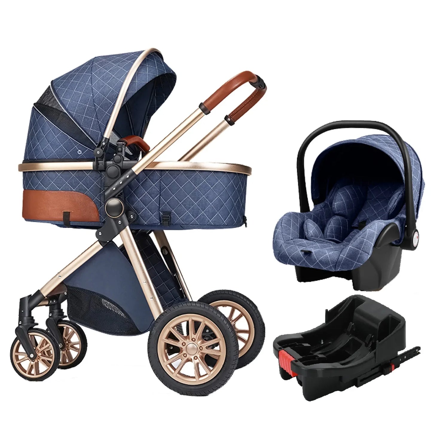 Luxury 3-in-1 Portable Travel Baby Stroller – High Landscape Pushchair for Newborns