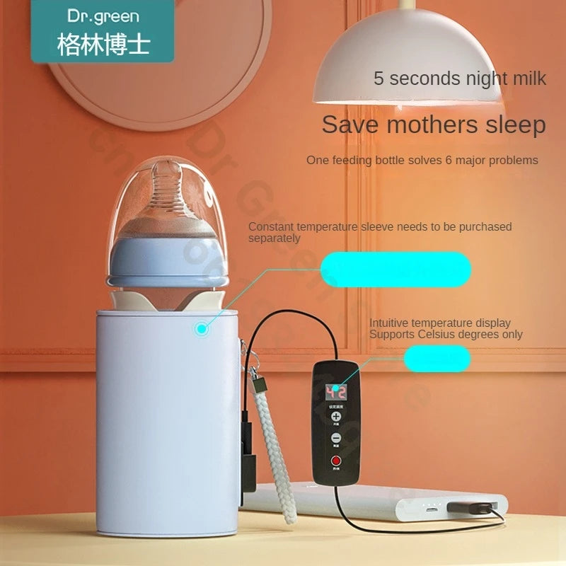 Dr. Green Glass Baby Bottle – Wide Mouth, Formula Dispensing Design (150mL/240mL)