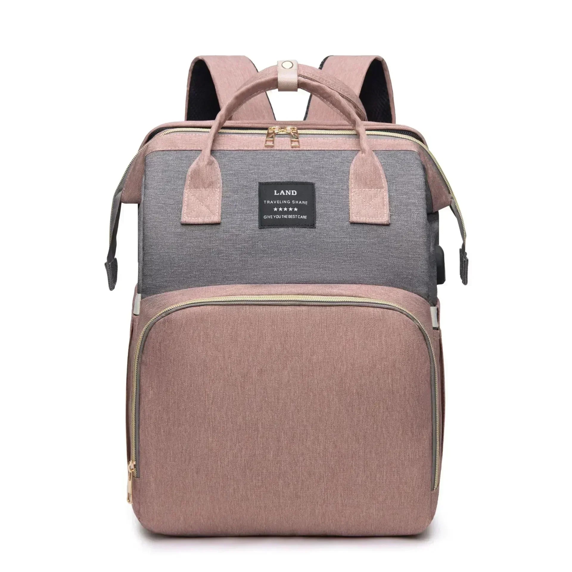 Lightweight Mommy Bag with Portable Folding Crib – Large-Capacity Travel Backpack for Moms